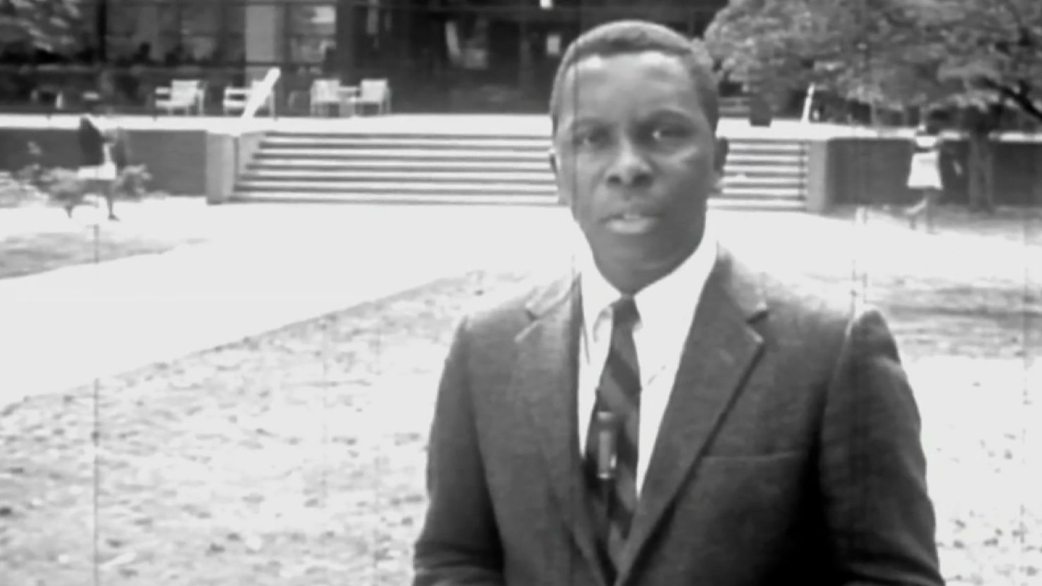 Lorenzo "Lo" Jelks, seen in this still from a WSB-TV package about his legacy, was Atlanta's first Black television news reporter.