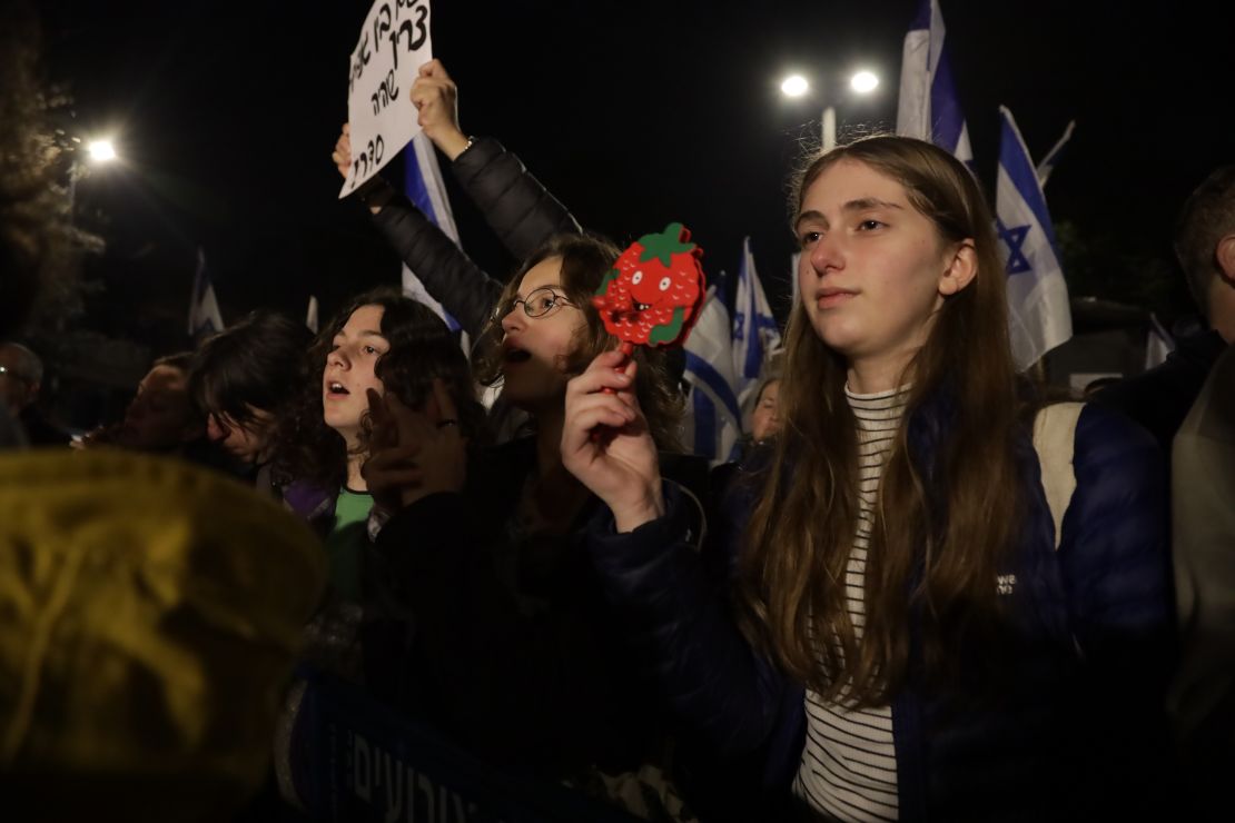 Saturday night protests have been taking place for eight weeks in Tel Aviv and other cities.