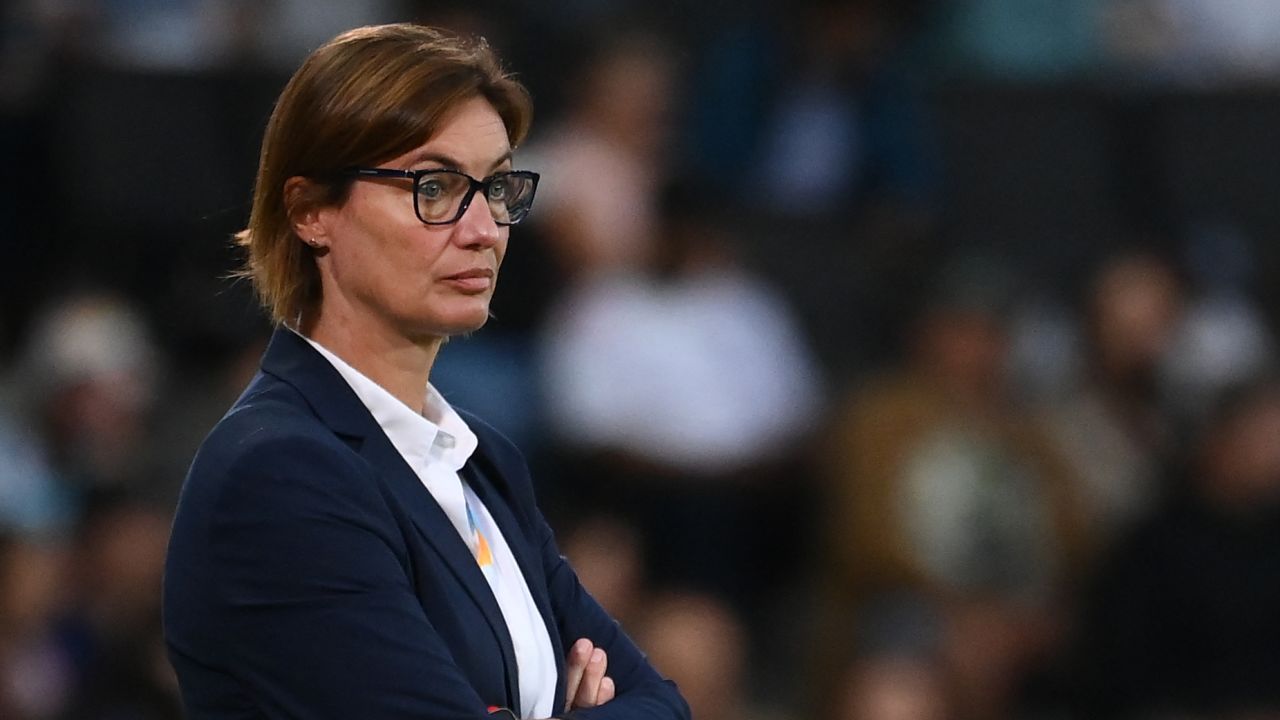 France's former head coach Corinne Diacre looks on from the sideline during the UEFA Women's Euro 2022 semi-inal football match between Germany and France at the Stadium MK, in Milton Keynes, on July 27, 2022.