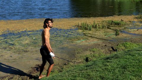 Bhatia again found himself shirtless in the mud at the 15th hole.