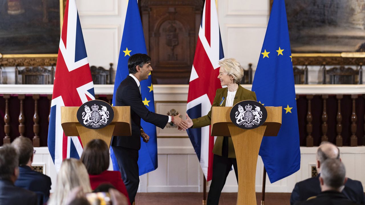 Britain's Prime Minister Rishi Sunak and EU Commission President Ursula von der Leyen announced the deal on Monday. 