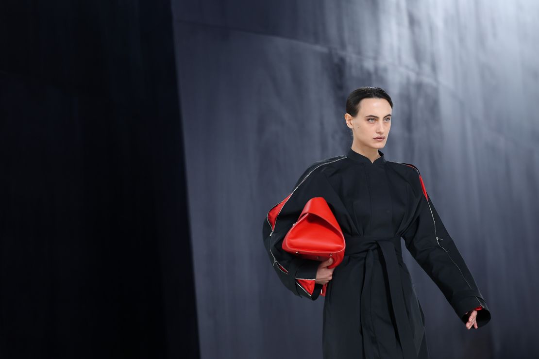 At Ferragamo, house-specific red notes were hidden within most garments.