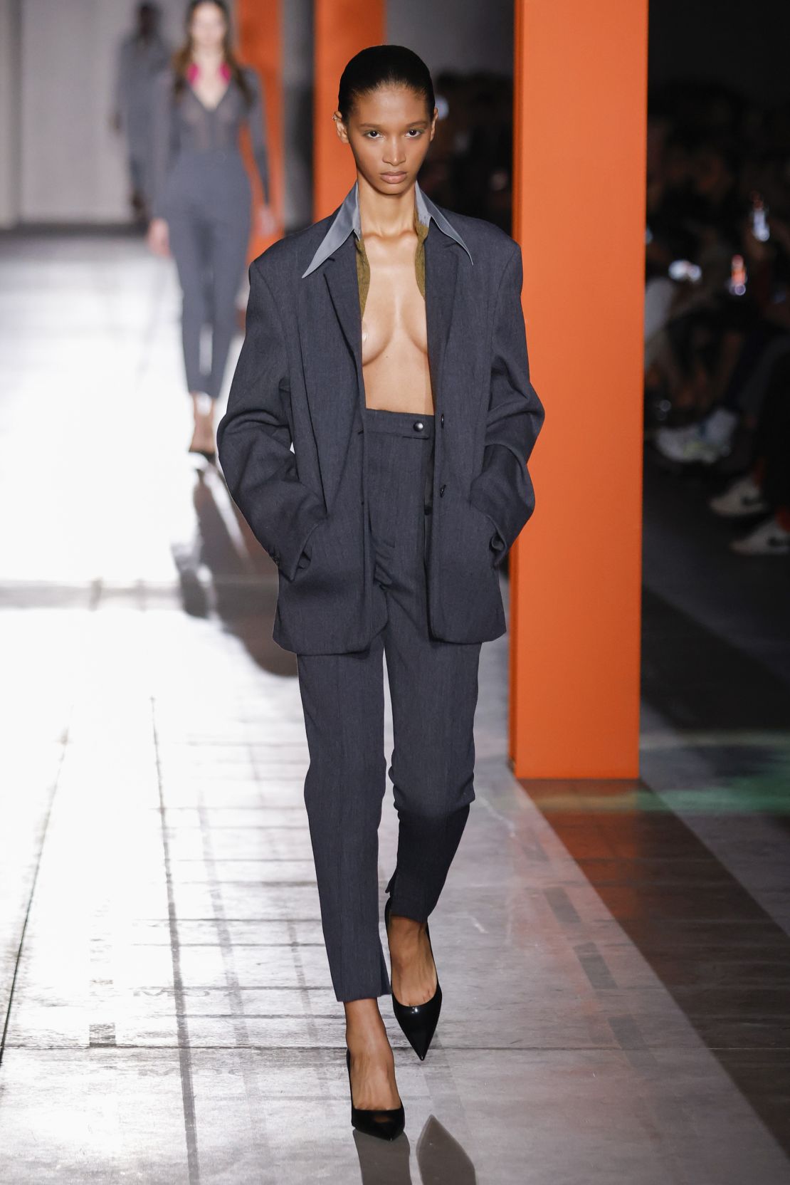 Muted tones and an emphasis on new "quotidian" clothes were on the menu at Prada.