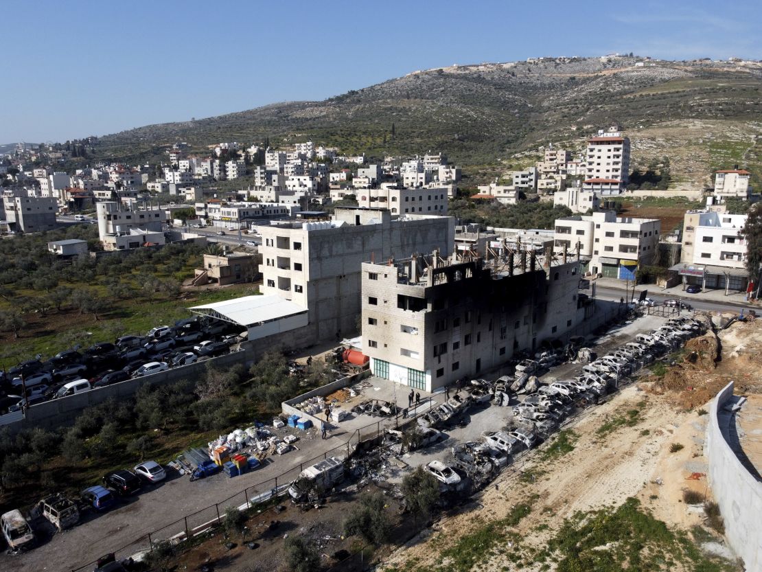 A view over the town of Huwara on February 27.