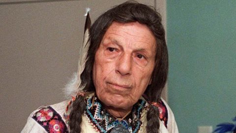 Iron Eyes Cody, the "Crying Indian," from Keep America Beautiful's ad campaigns is pictured in 1986. The ownership of the ad's rights will be transferred to the National Congress of American Indians.