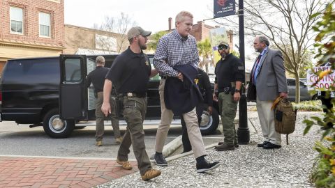 Alex Murdaugh is escorted into the the Colleton County Courthouse on Monday, February 27, 2023.