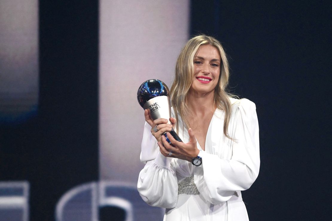 Putellas collects the award for the Best FIFA Women's Player.