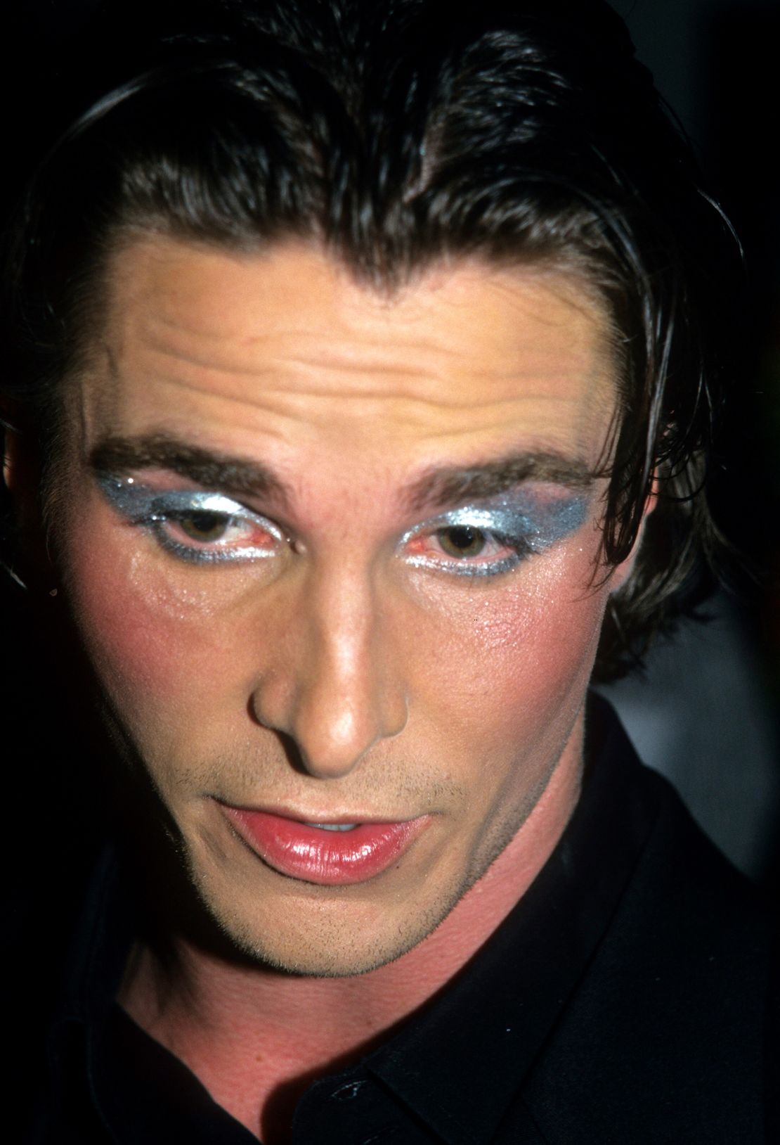 The silver make up was tied to the glam rock movie "Velvet Goldmine," premiering in New York.