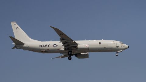 A Boeing P-8A Poseidon surveillance aircraft is shown in file photo as it flies over Japan. 