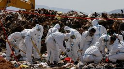 Police excavate a landfill during a search for the missing parts of 28-year-old model Abby Choi's body in Hong Kong, China February 28, 2023.