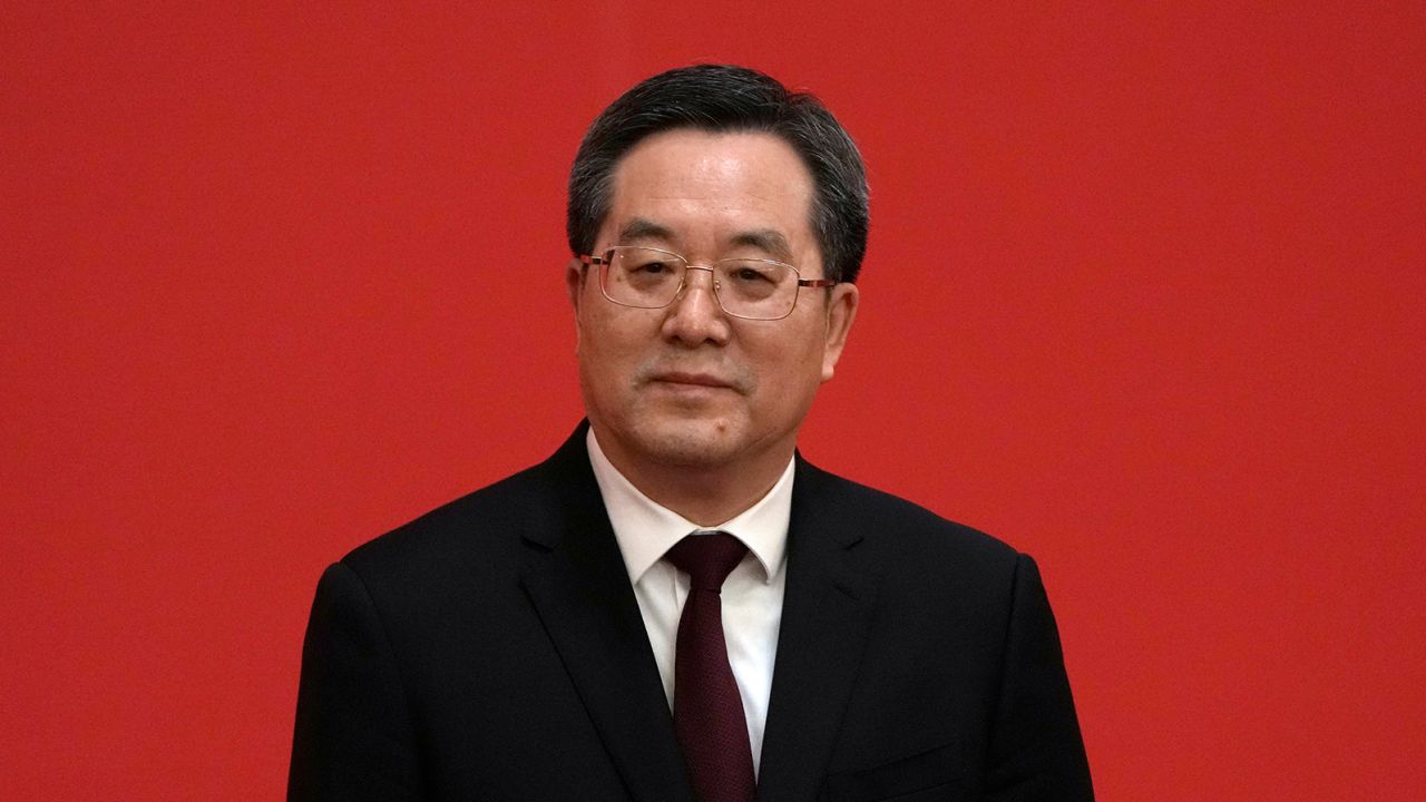 Ding Xuexiang attends an event to introduce new members of the Politburo Standing Committee at the Great Hall of the People in Beijing in October 2022.