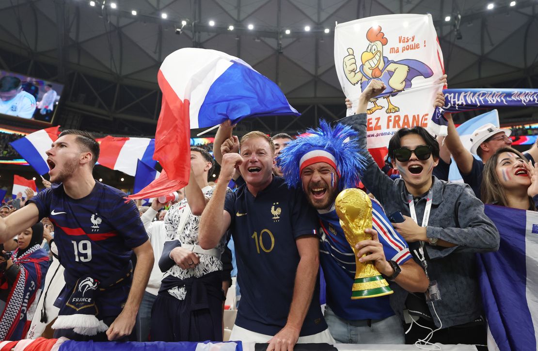 France fans show their support for les bleus during the World Cup final.