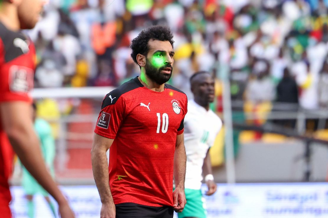 Mohamed Salah had to endure laser pointers in the 2021 Africa Cup of Nations final penalty shootout.