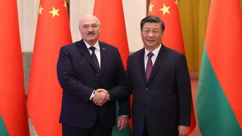 Lukashenko (left) met with his Chinese counterpart Xi Jinping (right) in Beijing, China on Wednesday, as tensions between the pair and Western leaders ramp up amid conflicting stances on the war in Ukraine.