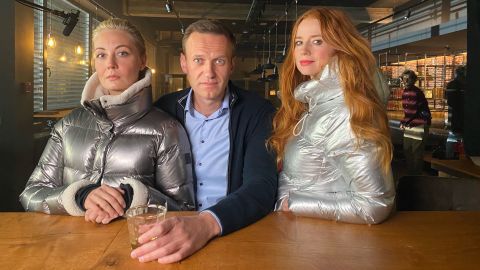 From left, Yulia Navalnaya, Alexey Navalny and Odessa Rae during the filming of the master interviews.