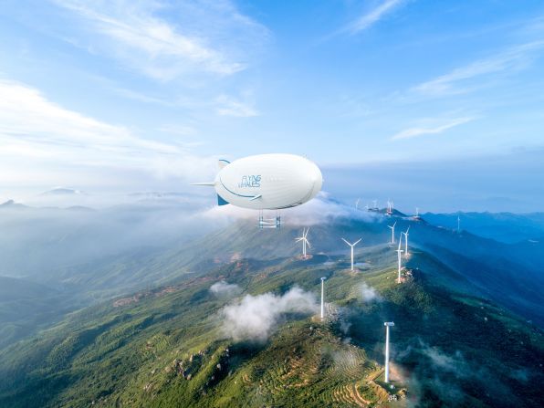 Flying Whales, a company based in France and Canada, is planning to build a 656-foot (200-meter) long helium-lift and hybrid-electric propulsion airship, like the one pictured in this render, that can carry up to 60 tons of cargo.