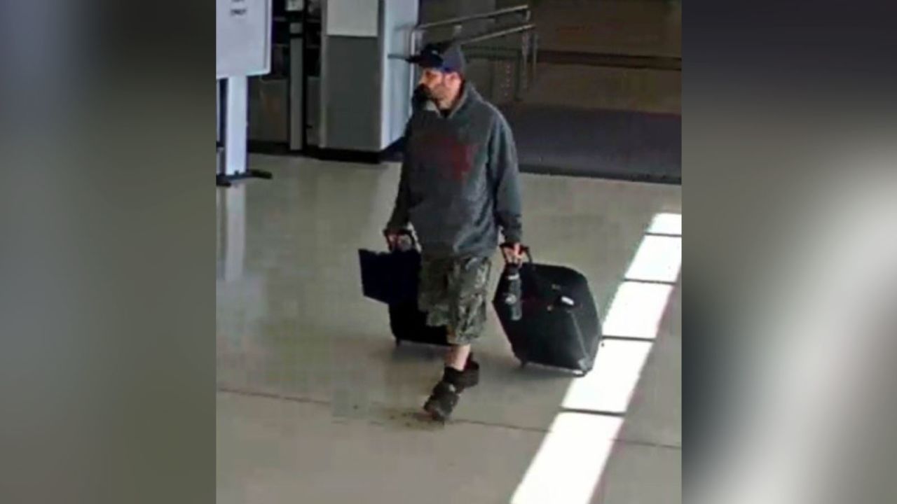 An airport surveillance camera image shows alleged suspect Marc Muffley at Lehigh Valley International Airport, according to an FBI affidavit. 