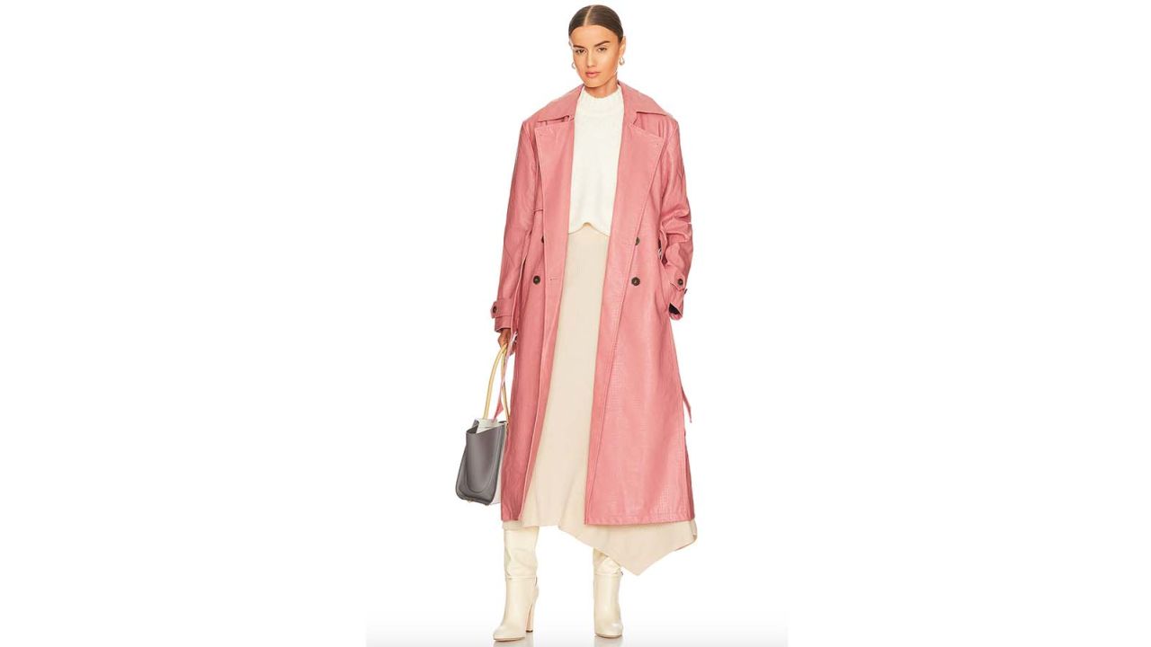 underscored Revolve Free People Morrison Faux Leather Trench