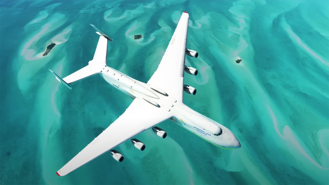 The An-225 is powered by six turbo engines, as seen in this gameplay. 