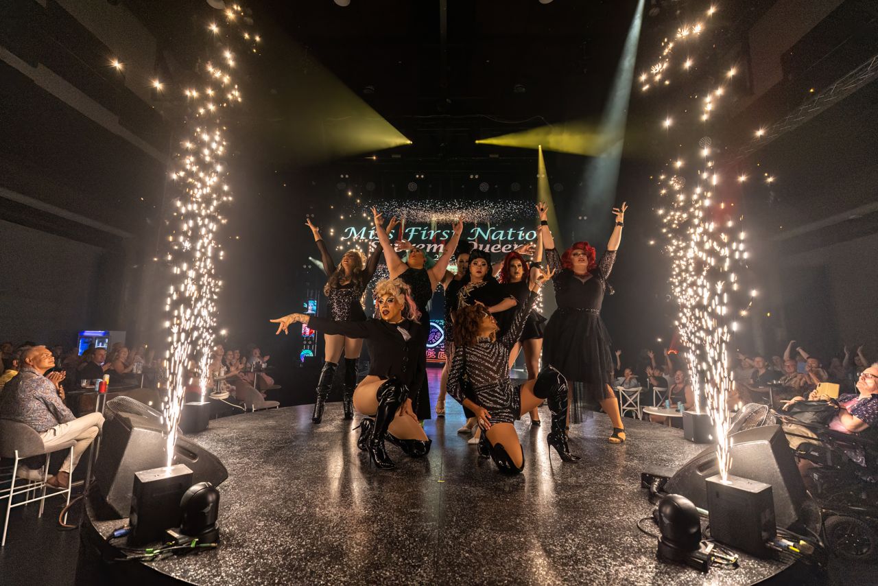 Contestants in the Miss First Nations: Supreme Queen, a beauty pageant for Indigenous drag queens.