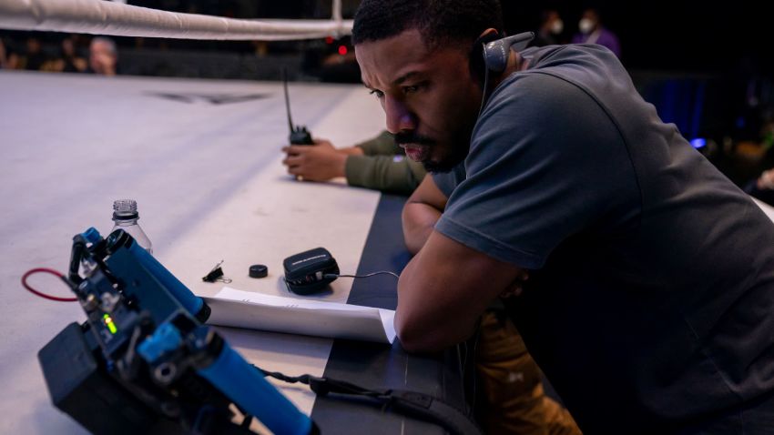 'Creed III' director and star Michael B. Jordan consults a monitor ringside