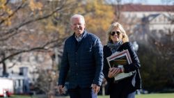 US President Joe Biden and First Lady Jill Biden disembark from Marine One upon arrival on the South Lawn of the White House in Washington, DC, December 4, 2022, following a weekend at Camp David. (Photo by SAUL LOEB / AFP) (Photo by SAUL LOEB/AFP via Getty Images)