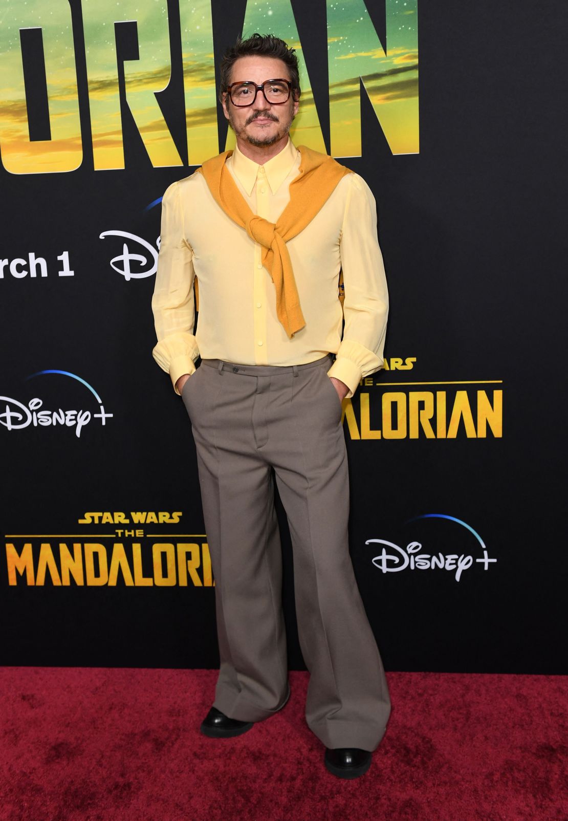 Pedro Pascal's looked like an Ivy League dad in his yellow Gucci red carpet look.