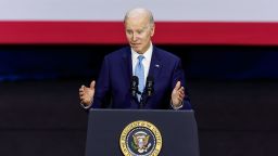VIRGINIA BEACH, VIRGINIA - FEBRUARY 28: U.S. President Joe Biden delivers remarks at the Kempsville Recreation Center on February 28, 2023 in Virginia Beach, Virginia. President Biden traveled to Virginia Beach to give remarks on his administration's plan to help Americans access to healthcare. (Photo by Anna Moneymaker/Getty Images)