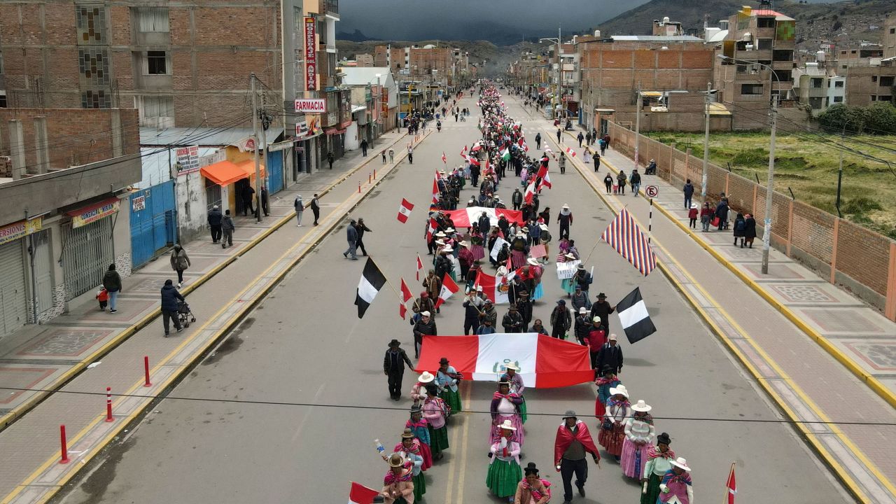 Demonstrators in Puno on January 19. 