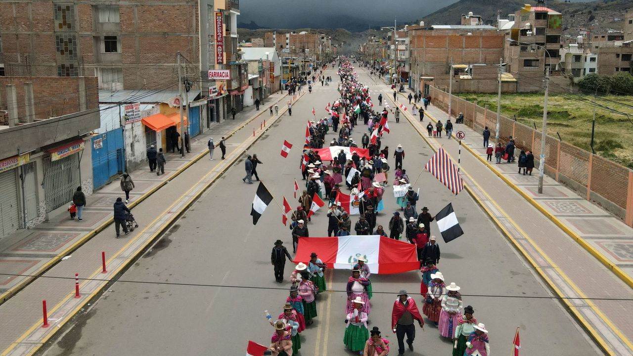 Demonstrators in Puno on January 19.