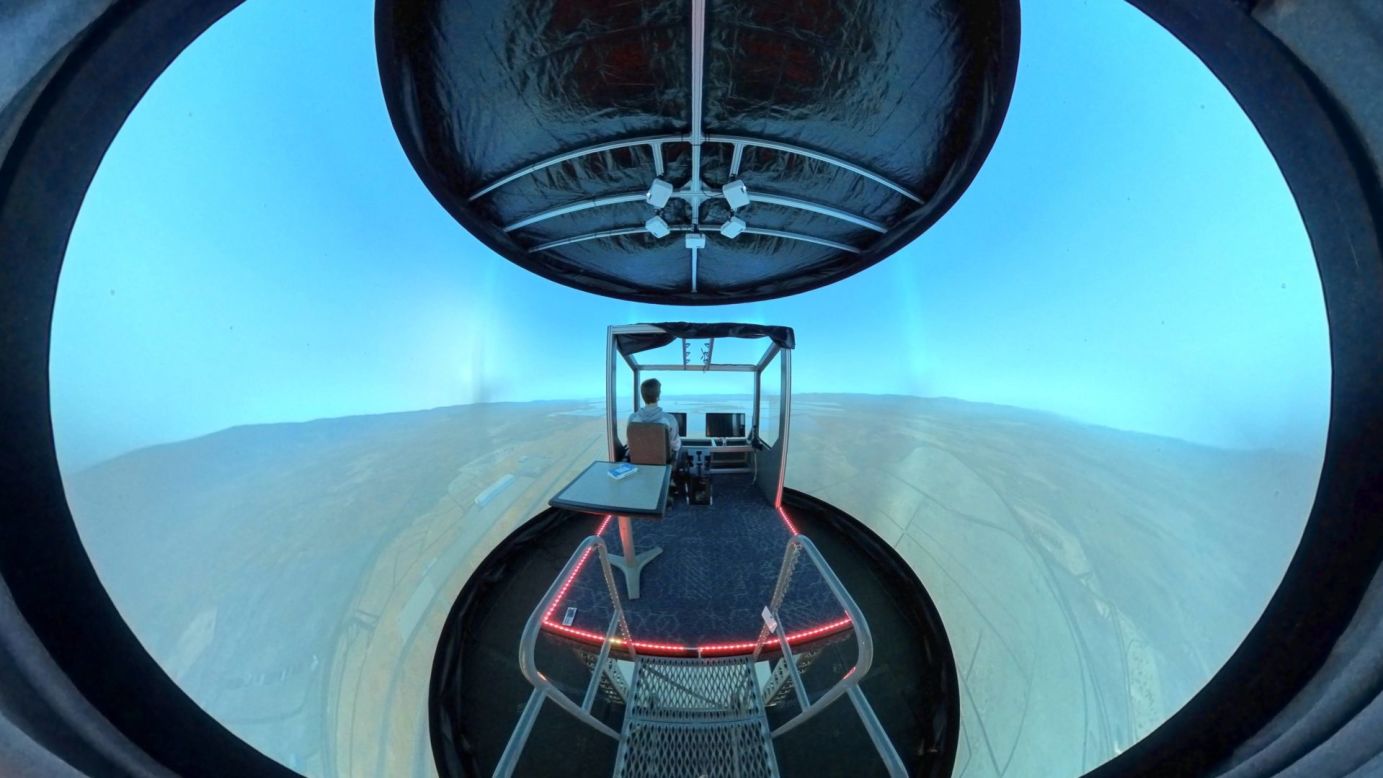 LTA Research is training pilots on an advanced flight simulator, pictured here. After the team finish conducting ground tests, LTA Research plans to fly the Pathfinder 1 in San Francisco's South Bay later this year. 