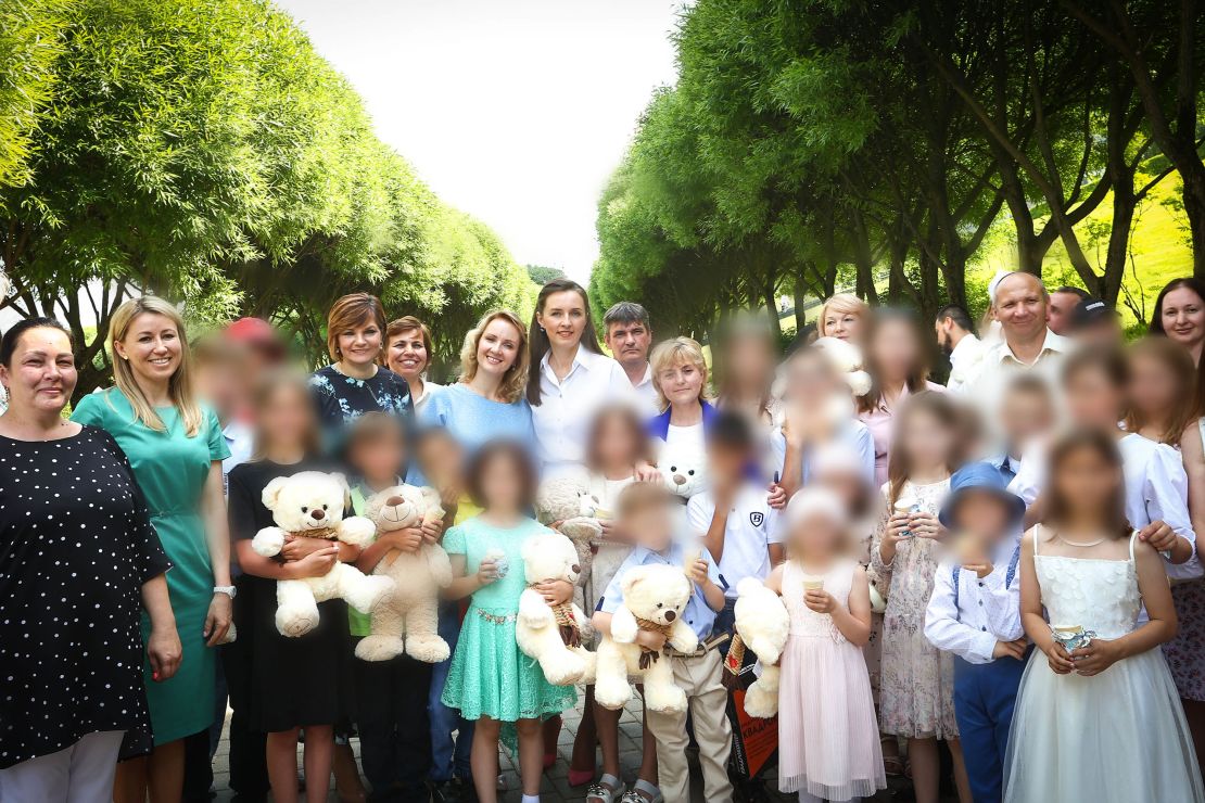 The Office of the Children's ombudsman for the Moscow Region released this image alongside a statement that announced 14 children from Donbas received Russian citizenship in July. CNN obscured portions of this image to protect the identity of the children. 