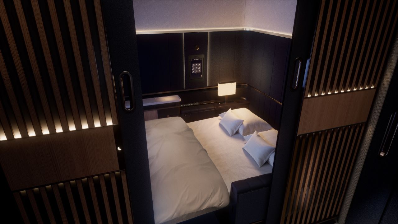 Lufthansa's new first class seats are sealable suites with double beds.