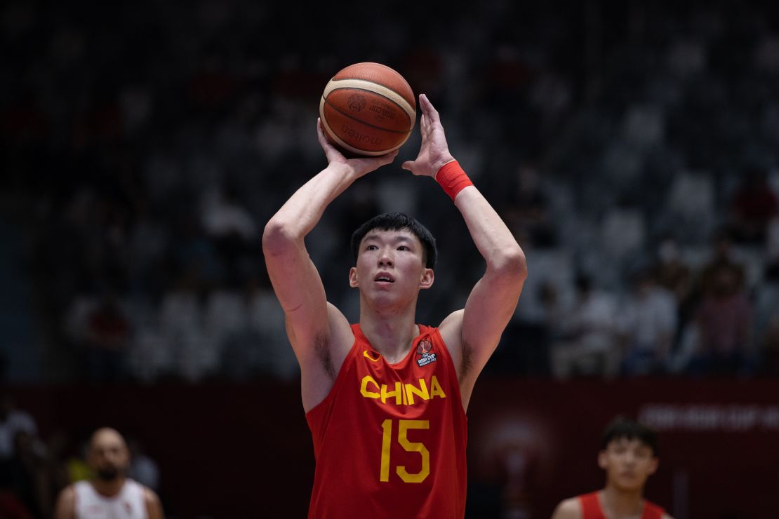 Zhou Qi, seen here playing for China on July 20, 2022, in Jakarta, has been publicly feuding with his league team.