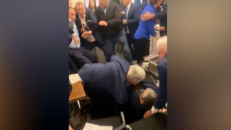 NextImg:Video: Fight breaks out in Georgian parliament over controversial law debate | CNN