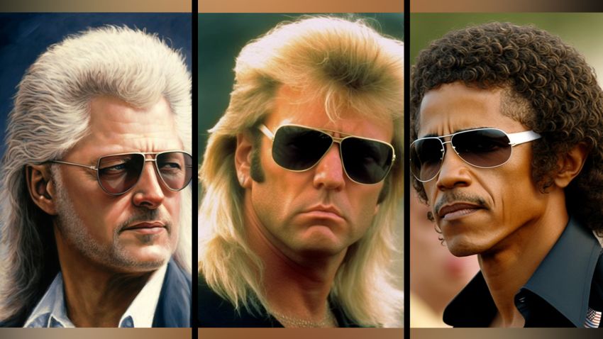 Clinton Trump Obama Mullet Split