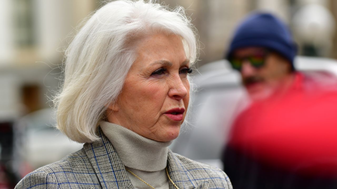 Tina Peters attends a rally outside the Colorado State Capitol in Denver on April 5, 2022.