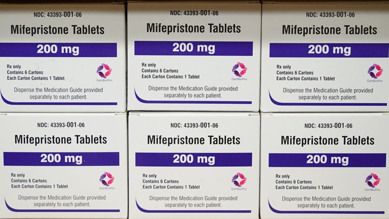 Boxes of the drug mifepristone sit on a shelf at the West Alabama Women's Center in Tuscaloosa, Ala., on March 16, 2022. Walgreens said Thursday, March 2, 2023, that it will not start selling mifepristone, an abortion pill, in 20 states that had warned of legal consequences if it did that. 