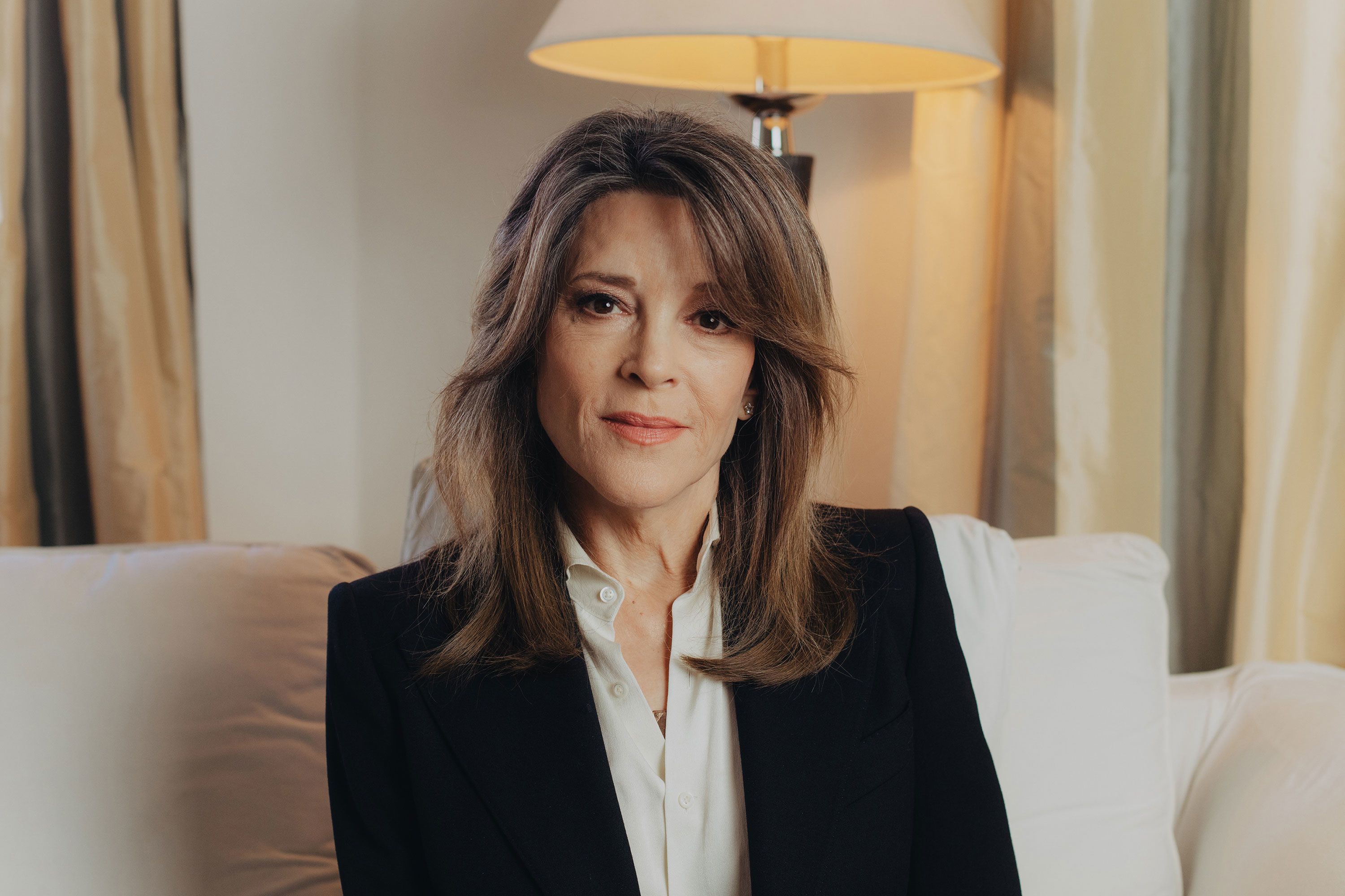 Marianne Williamson poses for a portrait in Los Angeles in January 2019.