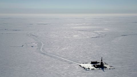 An exploration drilling camp at the proposed site of the Willow oil project on the North Slope of Alaska.