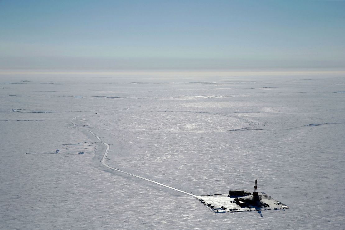 This 2019 photo shows an exploratory drilling camp at the proposed site of the Willow Project on Alaska's North Slope.