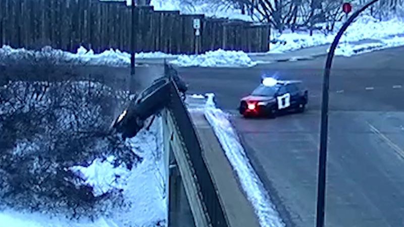 NextImg:Video shows teens in stolen vehicle fly off bridge following high-speed chase | CNN