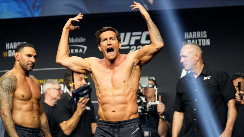 Jake Gyllenhaal shows off ripped physique during weigh-in appearance at UFC 285 | CNN