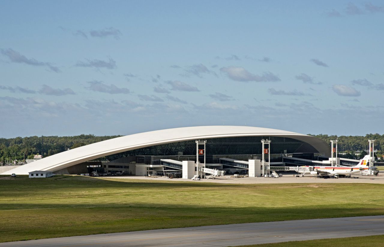 From the air, Carrasco International Airport in Canelones, Uruguay, looks like a wing.