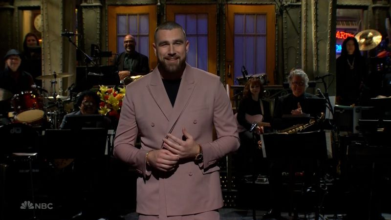 NextImg:Video: 'SNL' monologue Travis Kelce talks Super Bowl victory | CNN Business