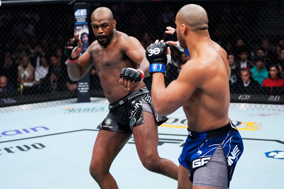 Jon Jones defeated Ciryl Gane in the first round.