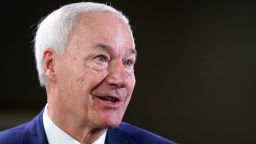 Arkansas Governor Asa Hutchinson responding during an interview with the Associated Press, Tuesday, Dec. 13, 2022 in Washington.
