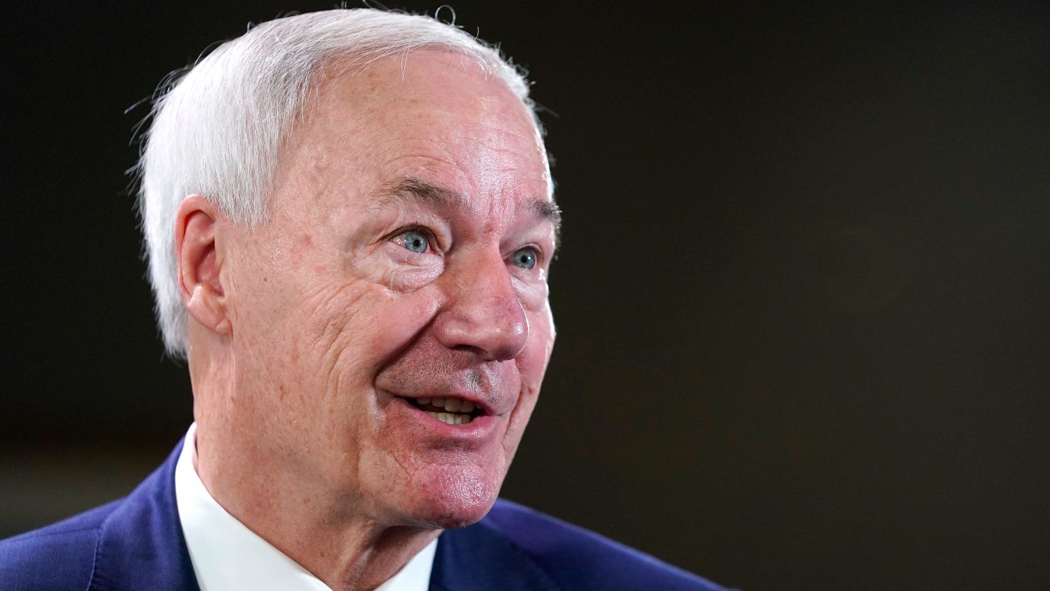 Asa Hutchinson is seen during an interview in Washington, DC, on December 13, 2022.