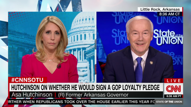 2024 hopeful Hutchinson criticizes ‘unhelpful’ GOP loyalty pledge | CNN Politics
