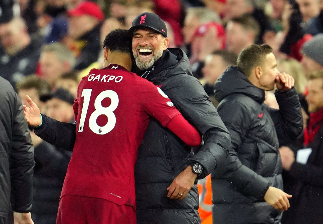 Jurgen Klopp was all smiles while celebrating Liverpool's memorable win. 